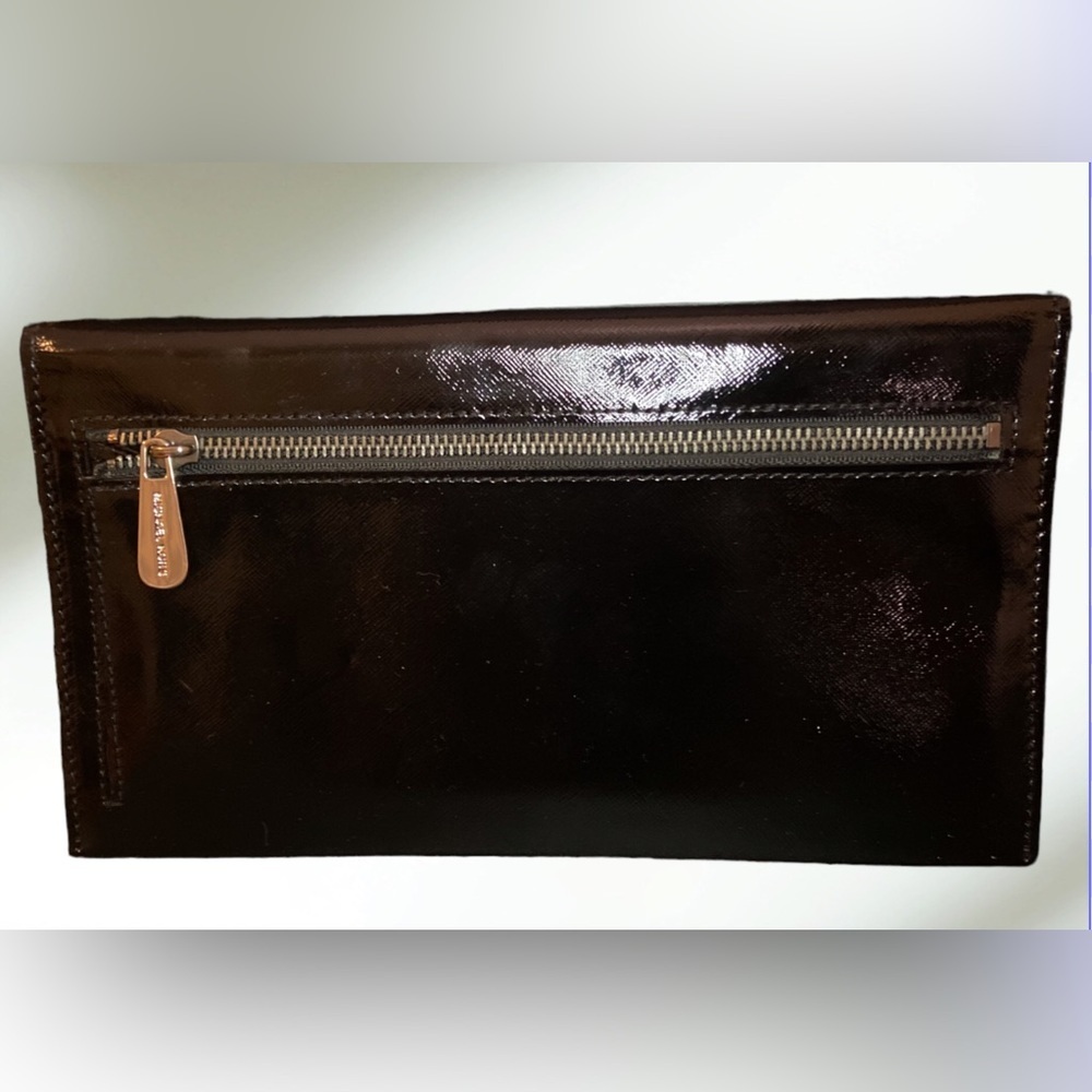 Michael Kors Black Patent Leather Clutch with Silver Studs NWOT - Fashion Show - Picture 5 of 12